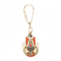 Menorah Hamsa Hand Key Chain